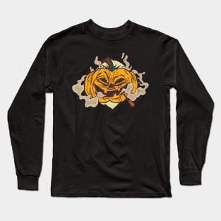 Pumpkin smokes a cigarette Long Sleeve T-Shirt